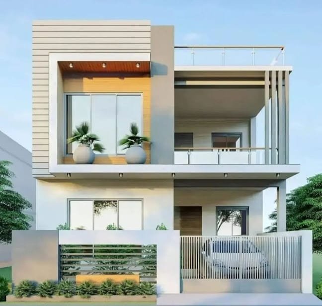 25 x 42 Modern House Design With 3d Elevation